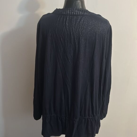 Jones New York Signature Woman Navy Blue Shimmering tunic, size 3X - Picture 4 of 5